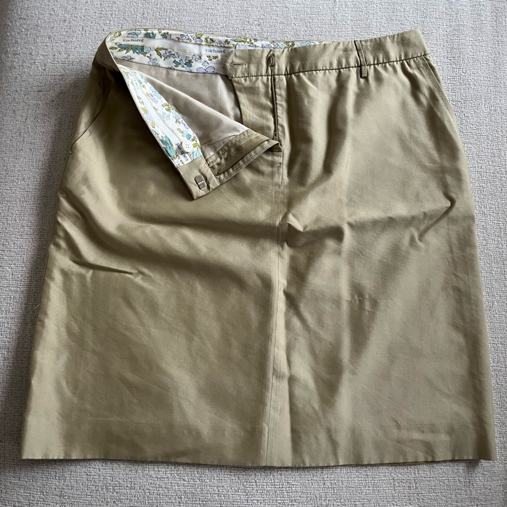 Stylish Cacharel Khaki Midi Skirt
